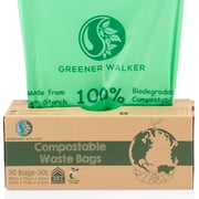 Greener Walker 25% Extra Thick Compost 30L Caddy Bin Liners-30 Bags Biodegradable Waste Bags30L