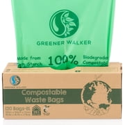 Greener Walker 25% Extra Thick Compost 6L/8L/10L/30L Caddy Bin Liners-120 Bags Biodegradable Kitchen Food Waste Bags8L