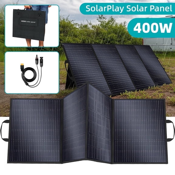 Solarplay 400W Foldable Solar Panel 18V 23.4% Efficiency IP65 Waterproof Portable Monocrystalline Solar Charger for Camping & Home Backup