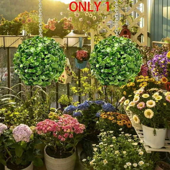 Greenery Balls Faux Boxwood Green Round Balls No Trimming Artificial Topiary Balls Tab y12256