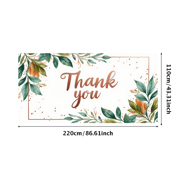 Greenery Decoration Thank You Banner Gold Accents for Holiday Party Indoor Event Gratitude Display
