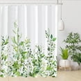thumbnail image 1 of Greenery Eucalyptus Shower Curtain Sets, Bright Green Watercolor Leaves Plant with Floral Bathroom Decoration 71x71 Inch with Hooks, 1 of 6