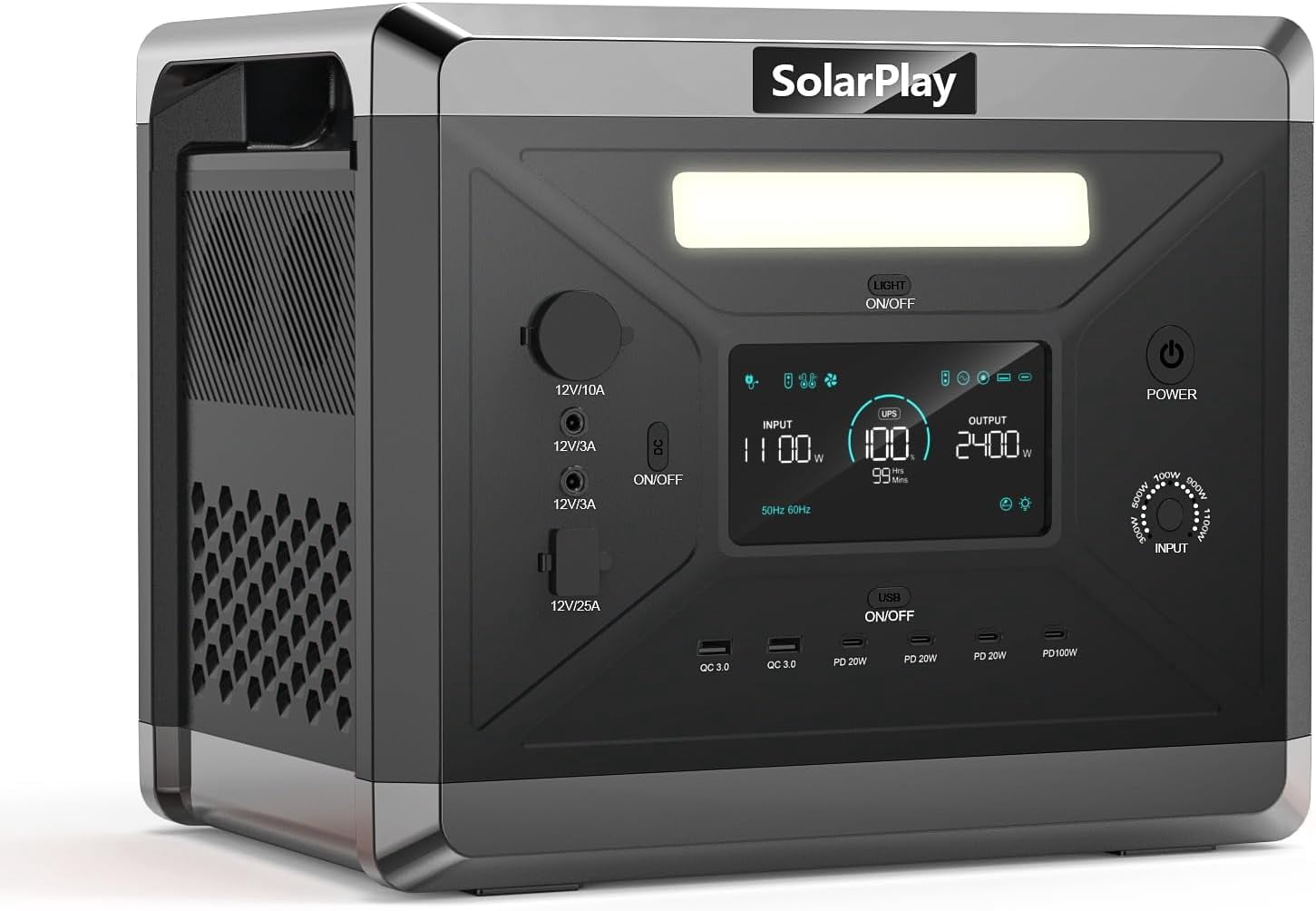 Clearance! Solarplay Q2501 Power Station 2400W 2160Wh LiFePO4 Battery Backup Solar Generator for Home, Camping, Emergency Use