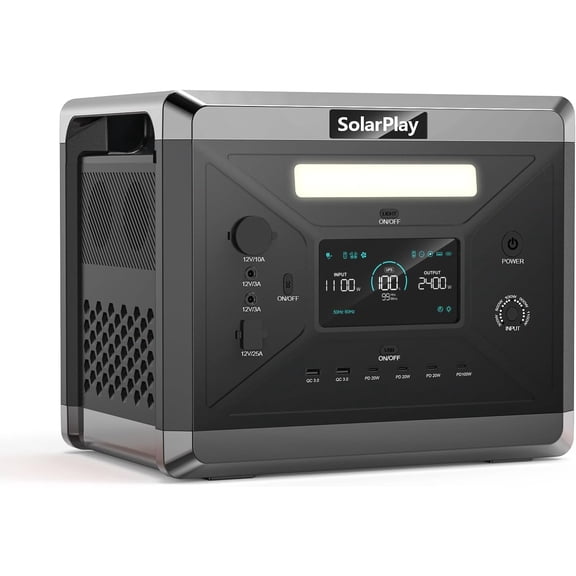 Clearance! Solarplay Q2501 Power Station 2400W 2160Wh LiFePO4 Battery Backup Solar Generator for Home, Camping, Emergency Use