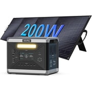 Clearance! Solarplay Portable Power Station Q2501 2400W Continuous 4800W Peak LiFePO4 Battery with 200W Solar Panel for Camping Home Backup