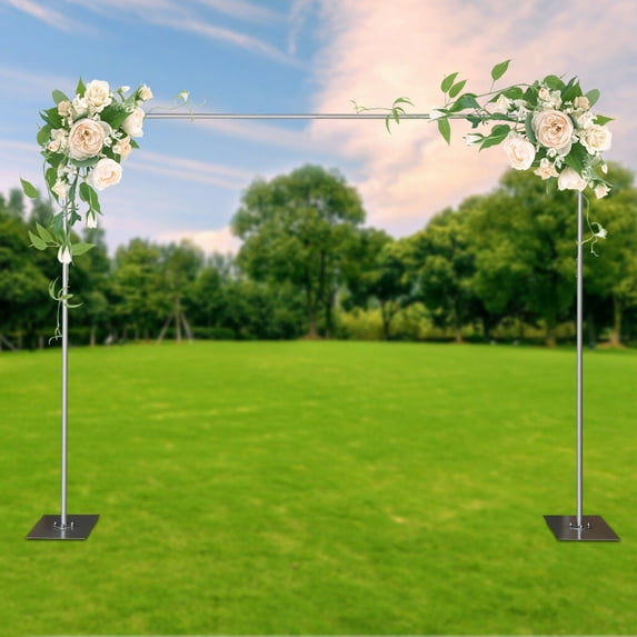 Greenery Stand Silver Heavy Duty Backdrop Stand Easy to Install for Beach & Lawn