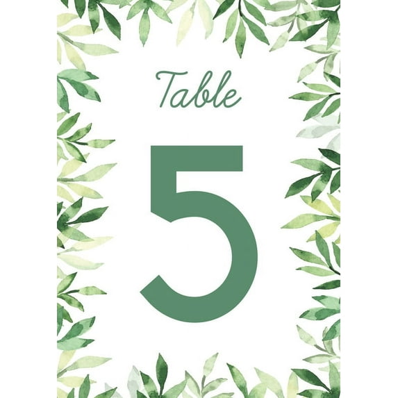 Greenery Table Cards Number 1-30 Double Sided For Wedding Reception Event Party Baby Shower Birthday 4x6