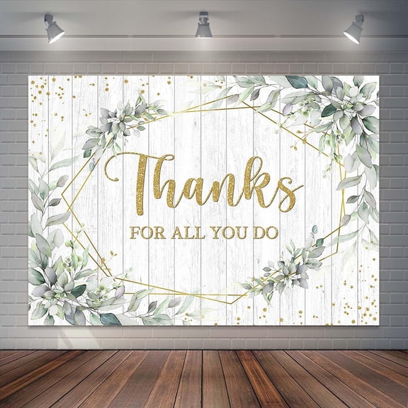 Greenery Thank You Backdrop Green Leaves Thanks for All You Do Photography Background We Appreciate You Staff Teachers Professors Party Decorations Banner Supplies Photo Booth Props
