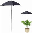 thumbnail image 1 of Greenery Umbrella Shade Metal Sun Protection Cover for Indoor Outdoor Patio Garden, Black, 1 of 3