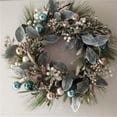 thumbnail image 1 of Greenery, White Berries & Gold & Blue Balls Wreath, 1 of 1