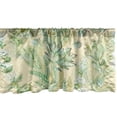 thumbnail image 1 of Greenery Window Valance, Watercolor Style Lotus and Fern Leaves Pattern Exotics Concept Print, Curtain Valance for Kitchen Bedroom with Rod Pocket, 54" X 18", Peacock Green Fern Green, by Ambesonne, 1 of 2