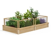 Greenes Fence 4 x 8 x 10.5 3/4 Thick Premium Cedar Raised Garden Bed with CritterGuard Fence System