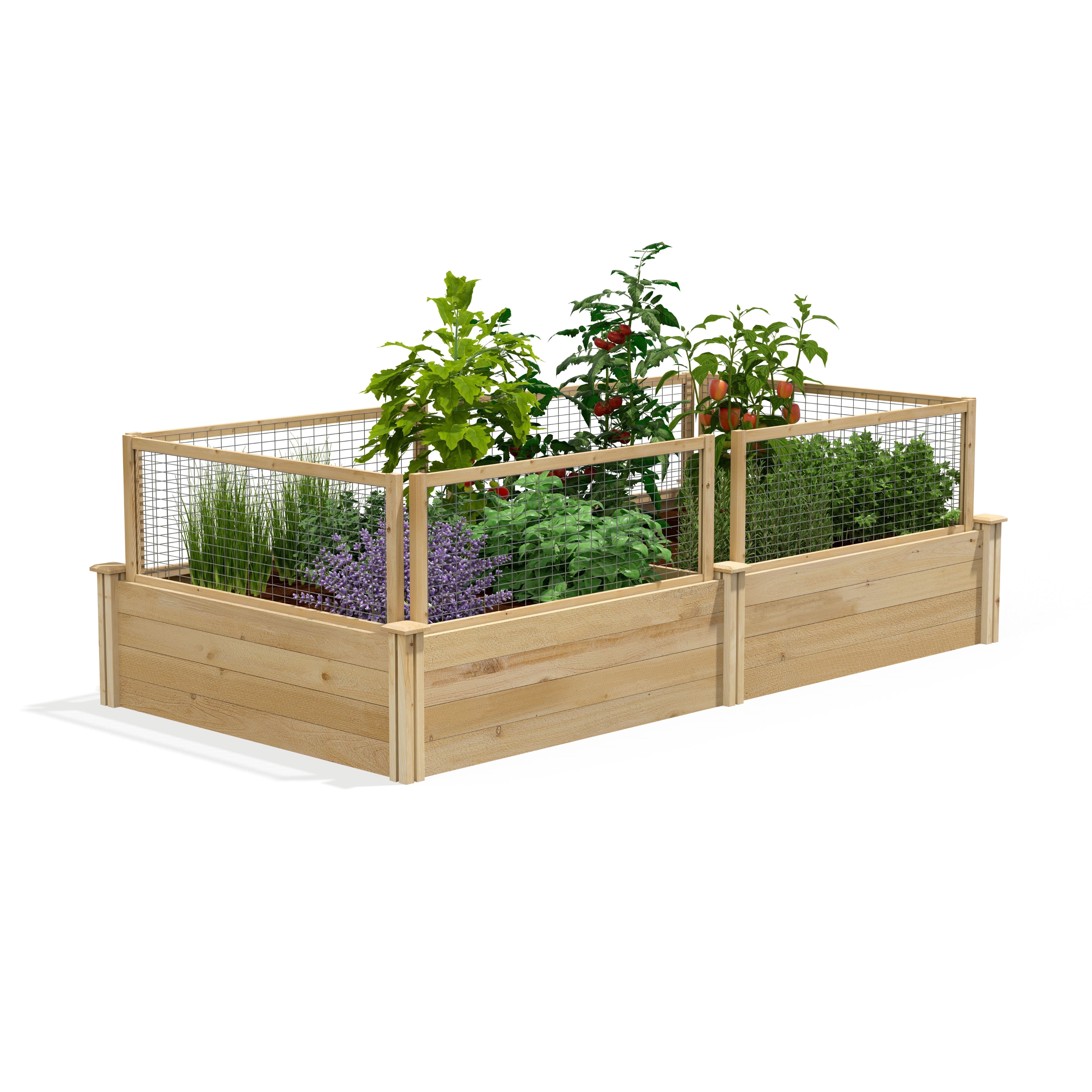 Greenes Fence 4' x 8' x 14" (3/4" Thick) Premium Cedar Raised Garden Bed with CritterGuard Fence System