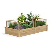 Greenes Fence 4 x 8 x 14" 3/4" Thick Premium Cedar Raised Garden Bed with CritterGuard Fence System