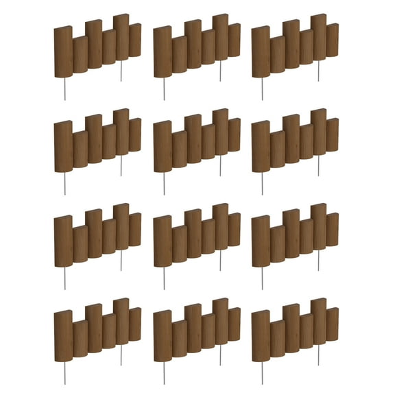 Greenes Fence 7" x 18" Brown Wood Garden Border Edging (12 Pack)