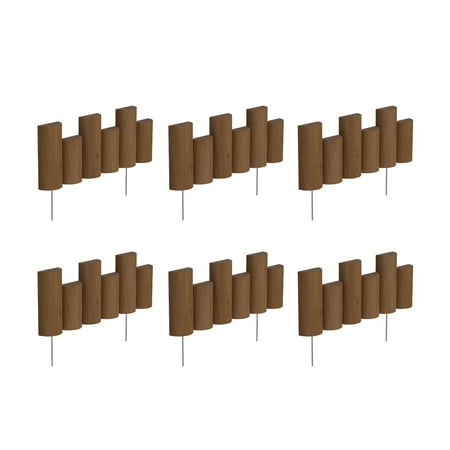 Greenes Fence 7" x 18" Brown Wood Garden Border Edging (6 Pack)