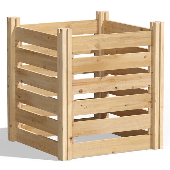 Greenes Fence Outdoor Cedar Wood Composter 24" x 24" x 31", 77.3 gal.