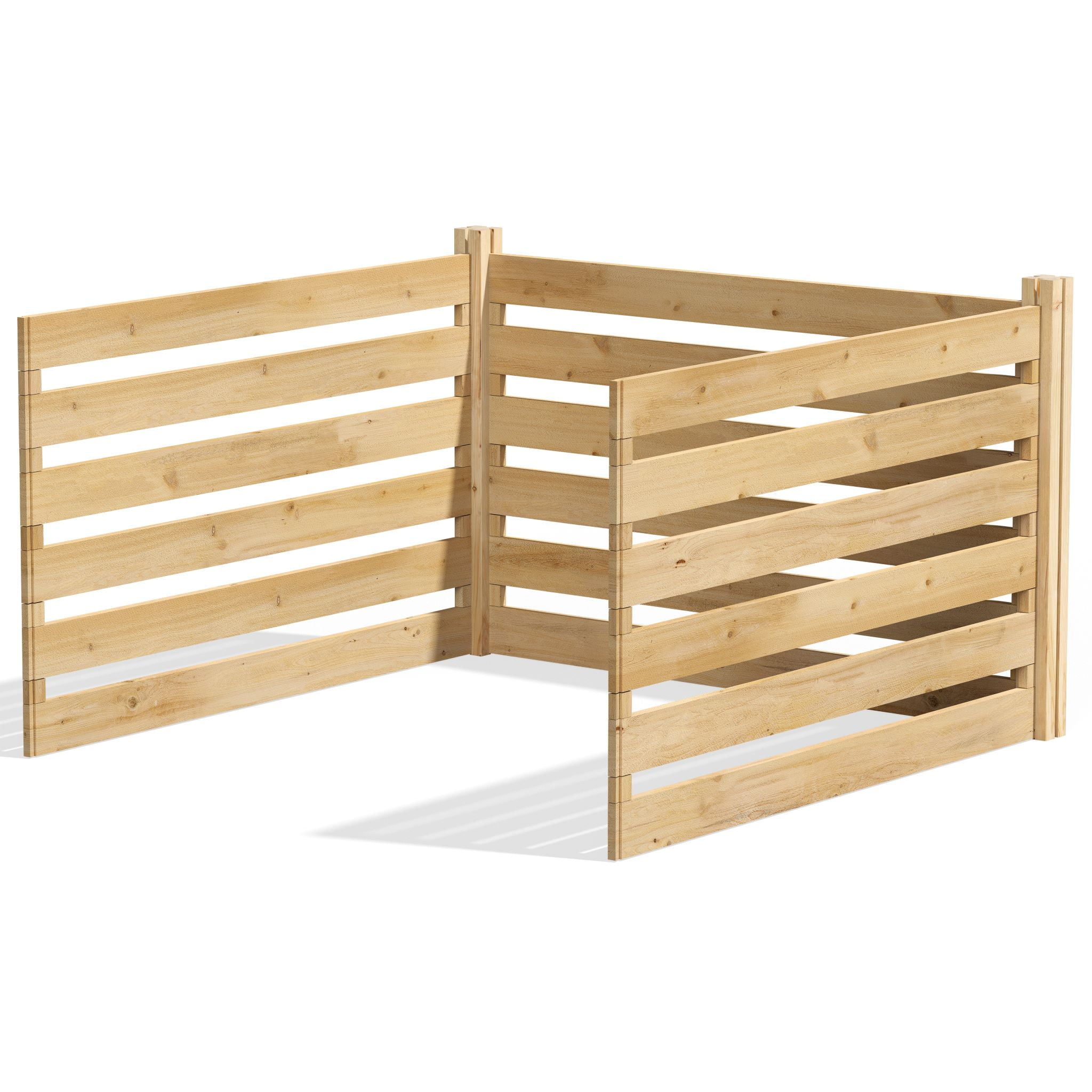 Natural Cedar Wood Outdoor Stationary Composter, 48" x 48" x 31"