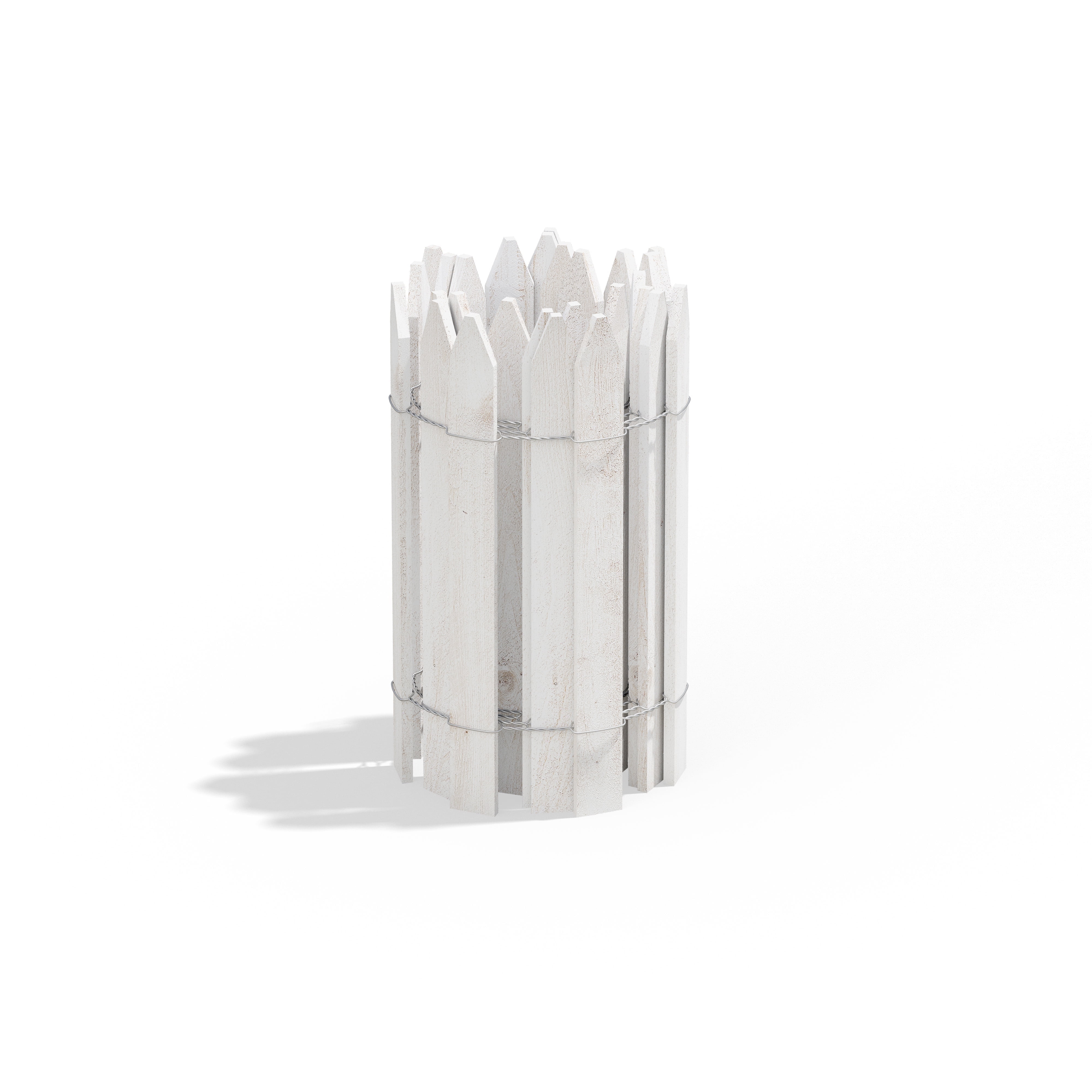 Greenes Fence Cedar Wood Garden Picket Fence 16" H x 8' L, White (6-pack, 48' Total)