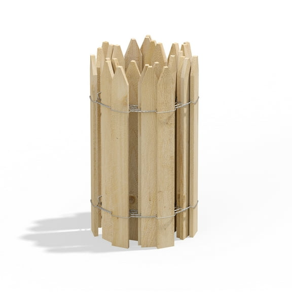 Greenes Fence Cedar Wood Garden Picket Fence with Cedar Stake Installation System 16" H x 8' L (2-pack, 16' Total)