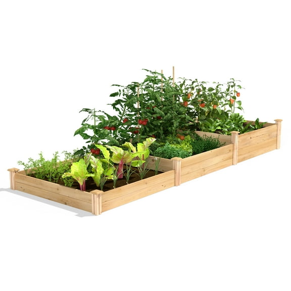 Greenes Fence Dovetail Stair-Step Cedar Raised Garden Bed