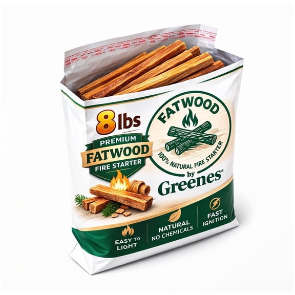 Greenes Fence Fatwood Fire Starter 8 lb Bag 100% Natural Pine Resin Kindling Chemical-Free All-Weather Fire Starting Sticks for Fireplaces, Campfires, Wood Stoves & Grills Greenes Fence Fatwood