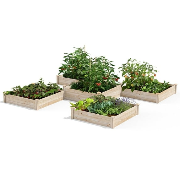 Greenes Fence Original Pine Raised Garden Bed, 80 Sq. ft. 12' x 12' x 10.5-14"