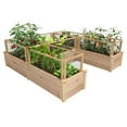 thumbnail image 1 of Greenes Fence 96" x 96" x 16.5" Beige Cedar Raised Garden Bed with CritterGuard Fencing, 1 of 8