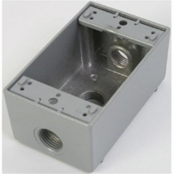 Greenfield B23BRS 1 Gang Weatherproof Electrical Outlet Box with Three 0.5 in. Holes, Bronze