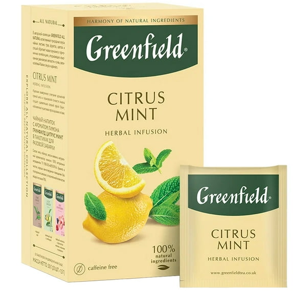 Greenfield Herbal Blend Tea Mint & Citrus 20 Sachets - Pack of 2