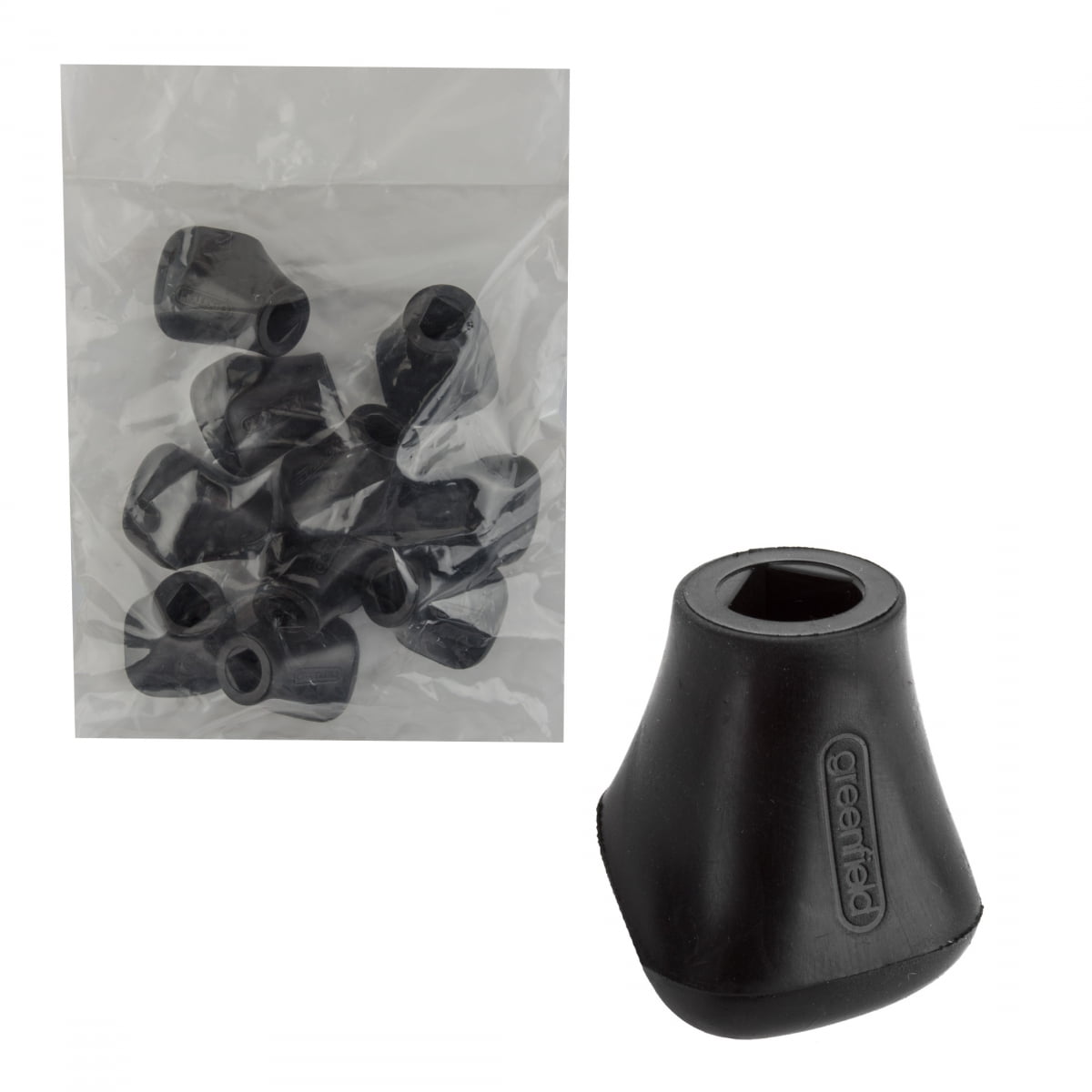 Greenfield Bicycle Kickstand Rubber Foot Covers, Bag of 10, Black