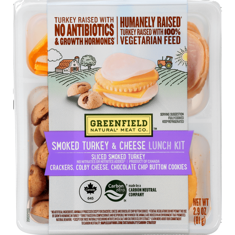 Greenfield Natural Meat Sliced Smoked Turkey Cheese Snack Box