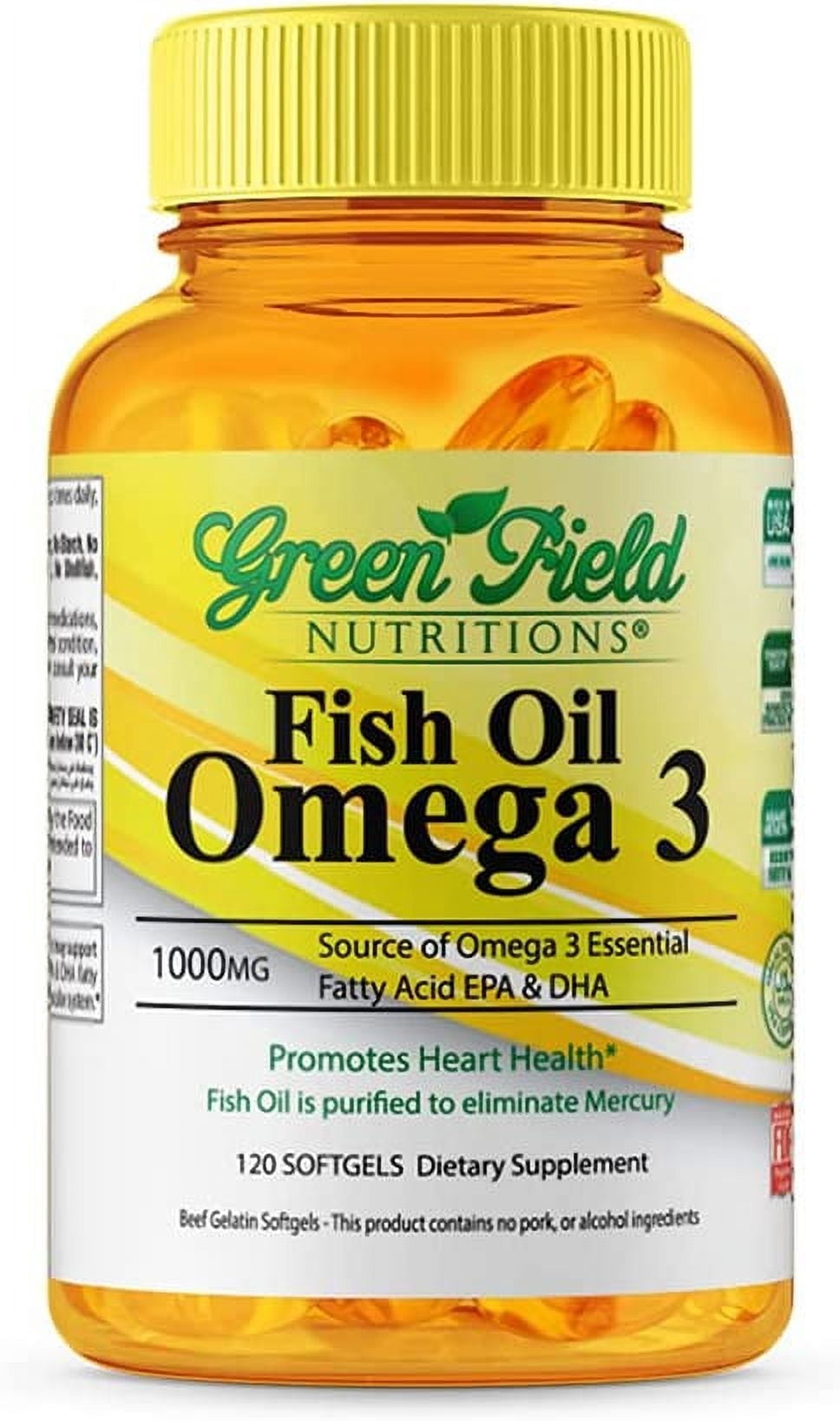 Greenfield Nutritions Halal Fish Oil 1000mg Softgels Omega 3 180