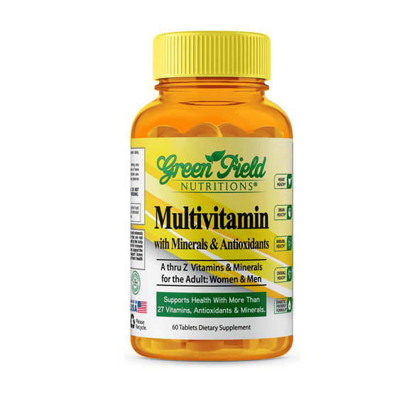 Greenfield Nutritions - Halal Multivitamin with Minerals for Women and Men (Gelatin Free) - 60 Tablets