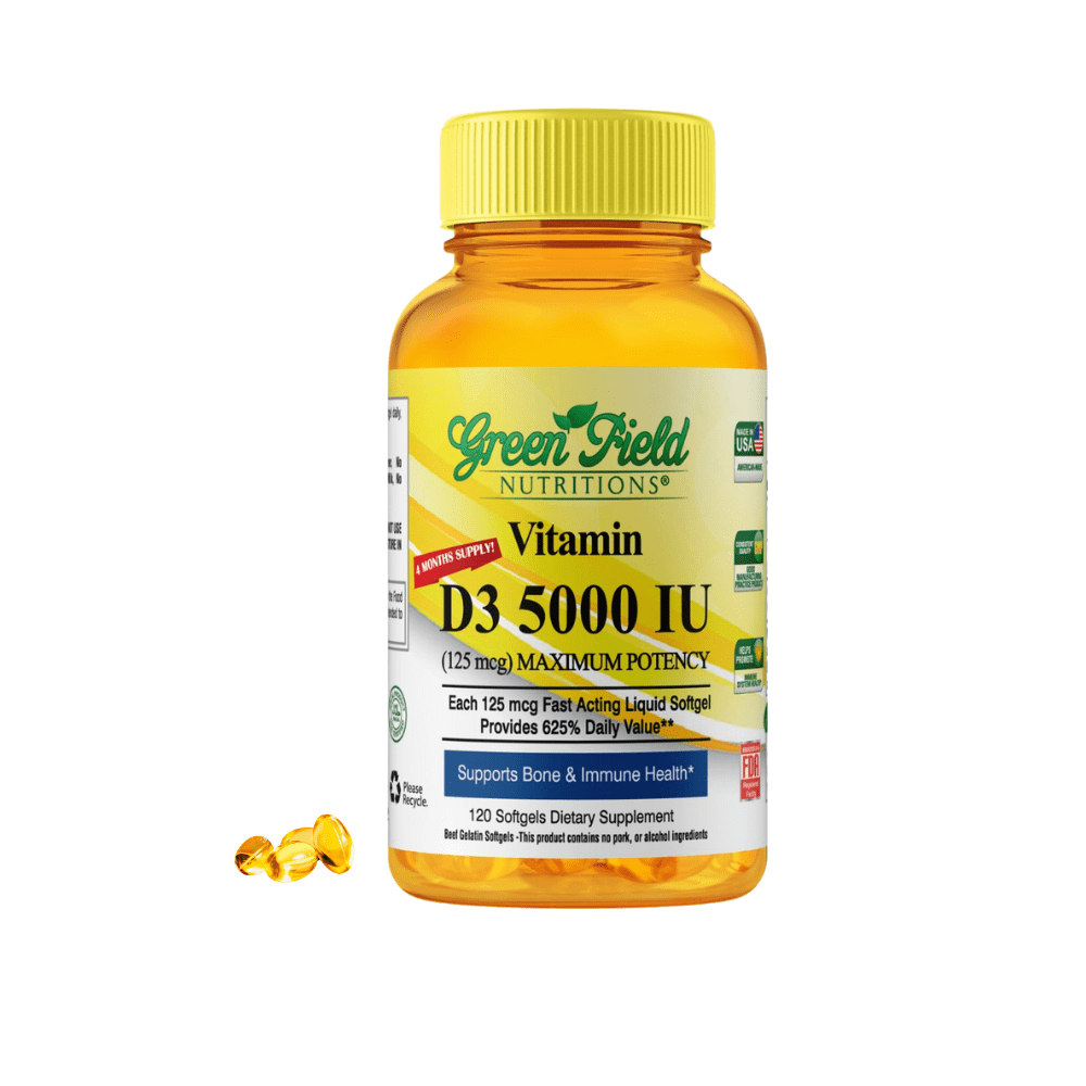 Greenfield Nutritions Halal Vitamin D3 5000 IU Immunity and Bone