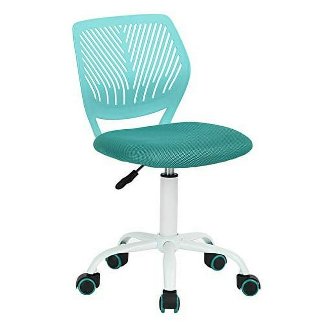 Greenforest Office Task Desk Chair Adjustable Mid Back Home Children Study Chair, Turquoise