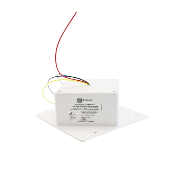 Greengate Cooper SPD20-MV Dual Relay Switchpack 120/277 50/60Hz, 20A White