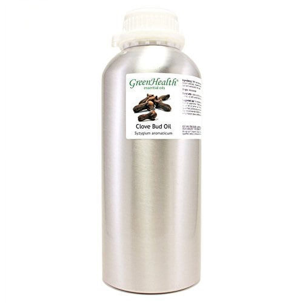 Clove Bud Essential Oil - 32 fl oz (946 ml) Aluminum Bottle w/Plug Cap 100% Pure Essential Oil - GreenHealth