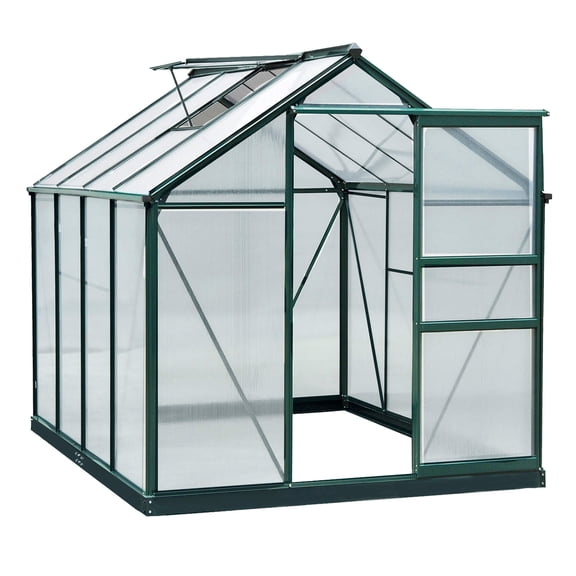 Greenhouse 6x8 ft Polycarbonate Outdoor Patio Backyard - Dark Green