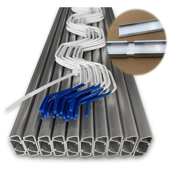 Greenhouse Channel & Wire, C-Channel & Spring Wire Set, Connectors Included, Greenhouse Plastic or Shade Cloth Attachment (10)