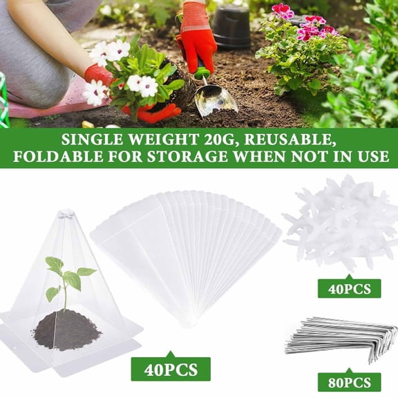 Greenhouse Cover Garden Cloches for Plants - Conical Green Plant Bell Cover, Frost and Bird Protector for Garden Seedlings White