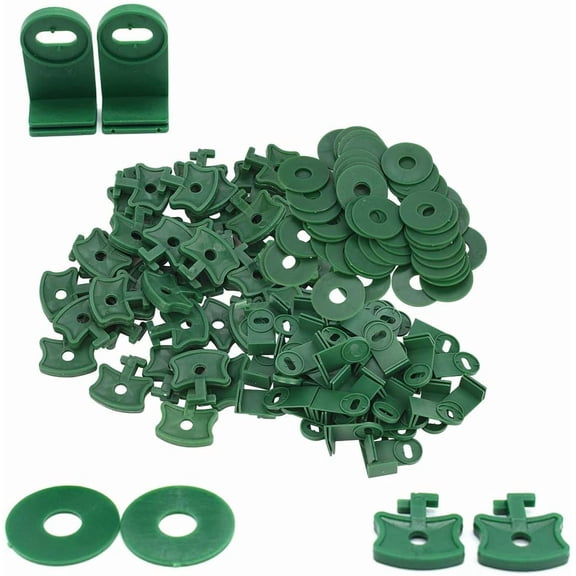Greenhouse Extenders - 50 Sets of Clips, Washers & L-shaped Extenders for Fixing Greenhouse Bubble Wrap Sunshade Net Insulation Shading