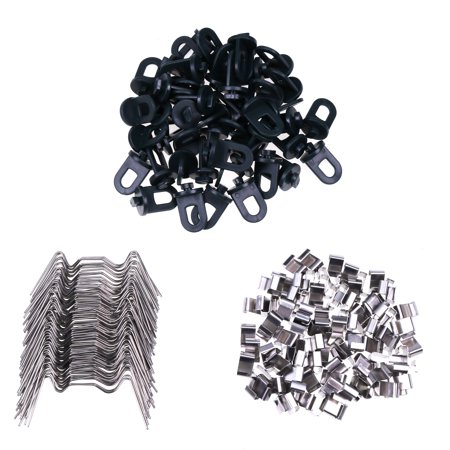 Greenhouse Glazing Clips, 100 Pcs W Shape Clips, 100Pcs Z Shape Clips, 50Pcs Hooks Hanger, Greenhouse Plant Clips Hook Accessories