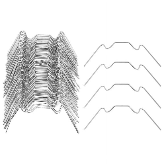 Greenhouse Glazing Clips, Stainless Steel W Type Clips Leaf Spring Clips for Greenhouse Glass House Twin-Hall Web 100PCS,100 * W Type Clips,Silver