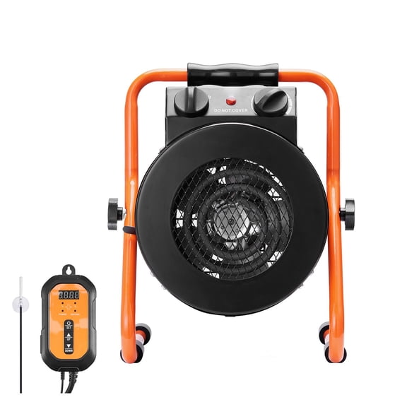 Greenhouse Heater with Thermostat, 1500W Electric Heater Fan for Grow Tent, 2-Speed Overheat Protection
