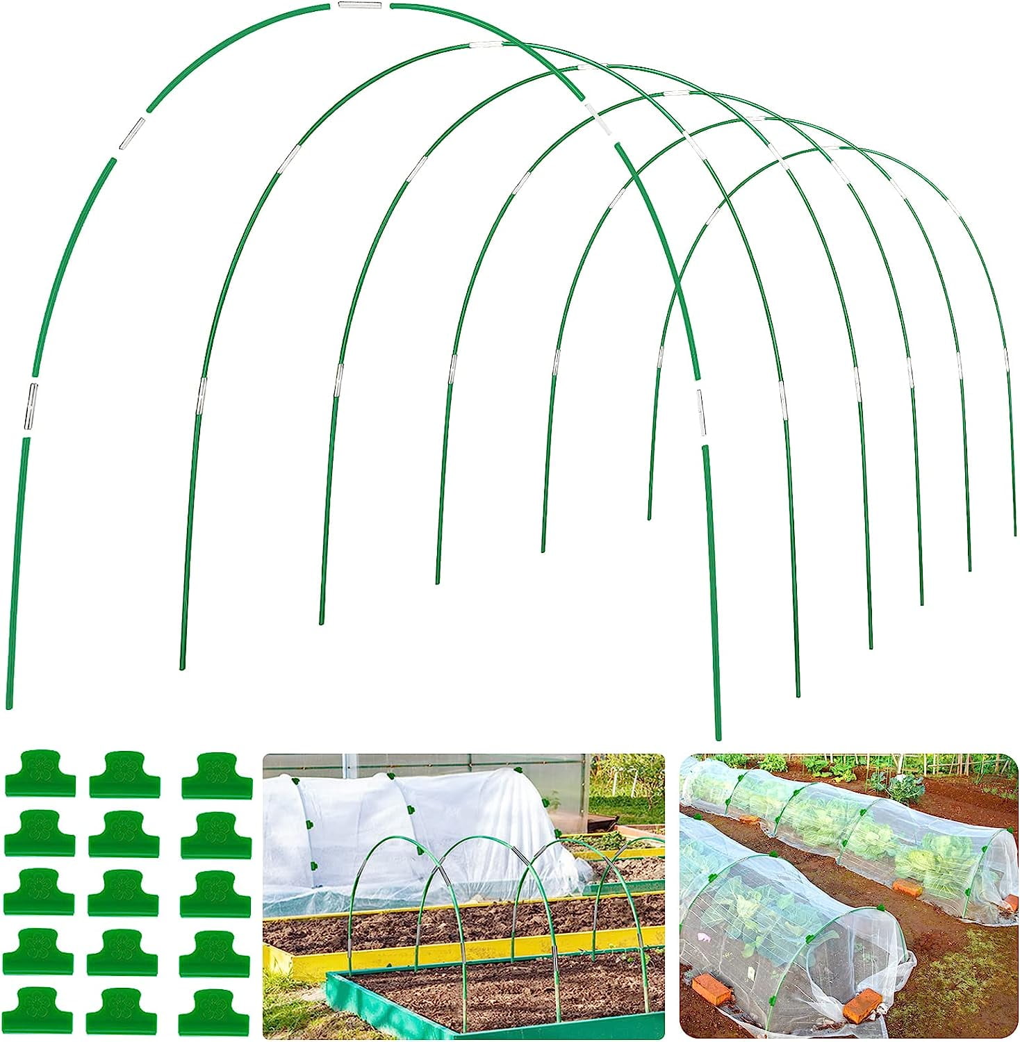 Greenhouse Hoops DIY Grow Tunnel Kit 36 PCS 8FT Long Garden Hoops
