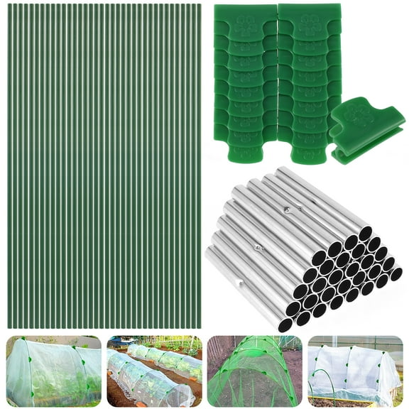Greenhouse Hoops Frame Tunnel Kit 17 Inches Long Detachable Garden Hoops Rust-Free Fiberglass Garden Support Frame with 18 Clips for Netting Raised Beds Garden