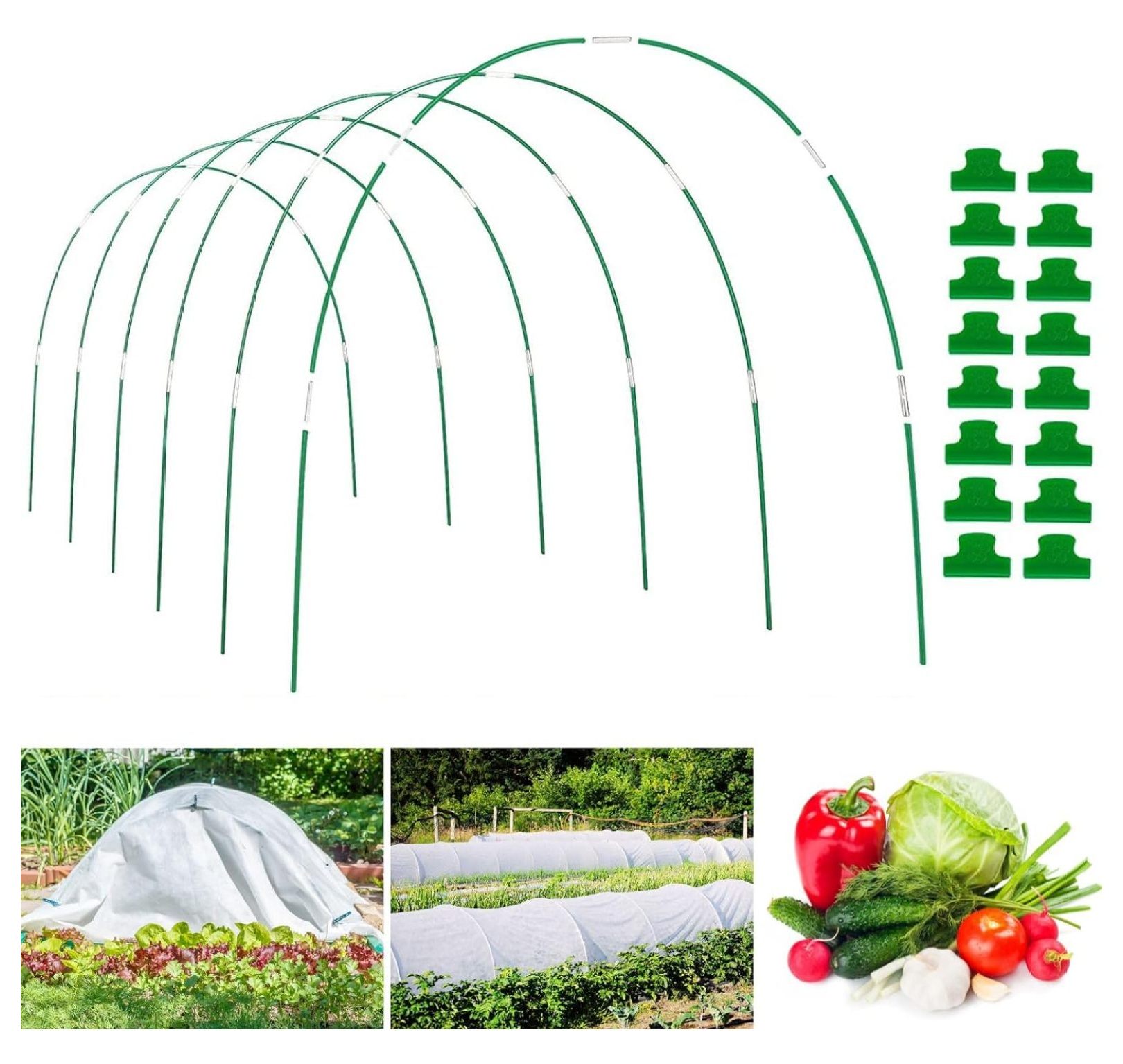 Greenhouse Hoops Grow Tunnel 6 Sets of 8FT Garden Hoops DIY Plant