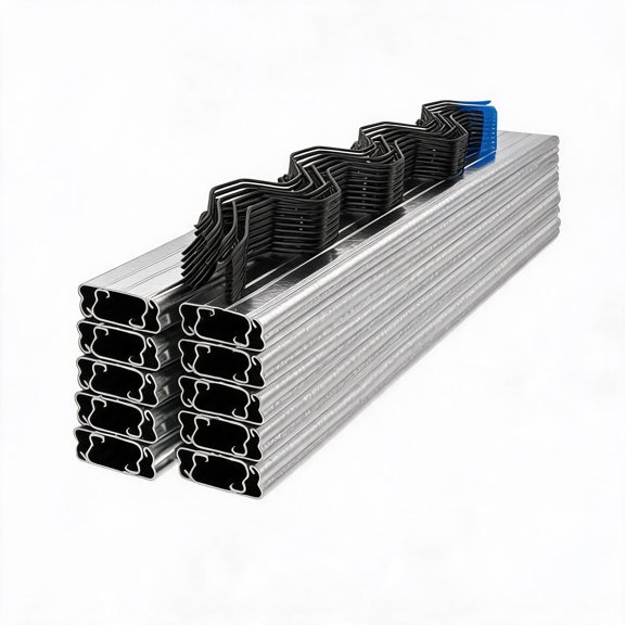 Greenhouse Lock Channel and Spring Wire Set, Galvanized Steel PVC Coated, Secure Plastic Film Shade Cloth Netting, Corrosion Resistant, Silver