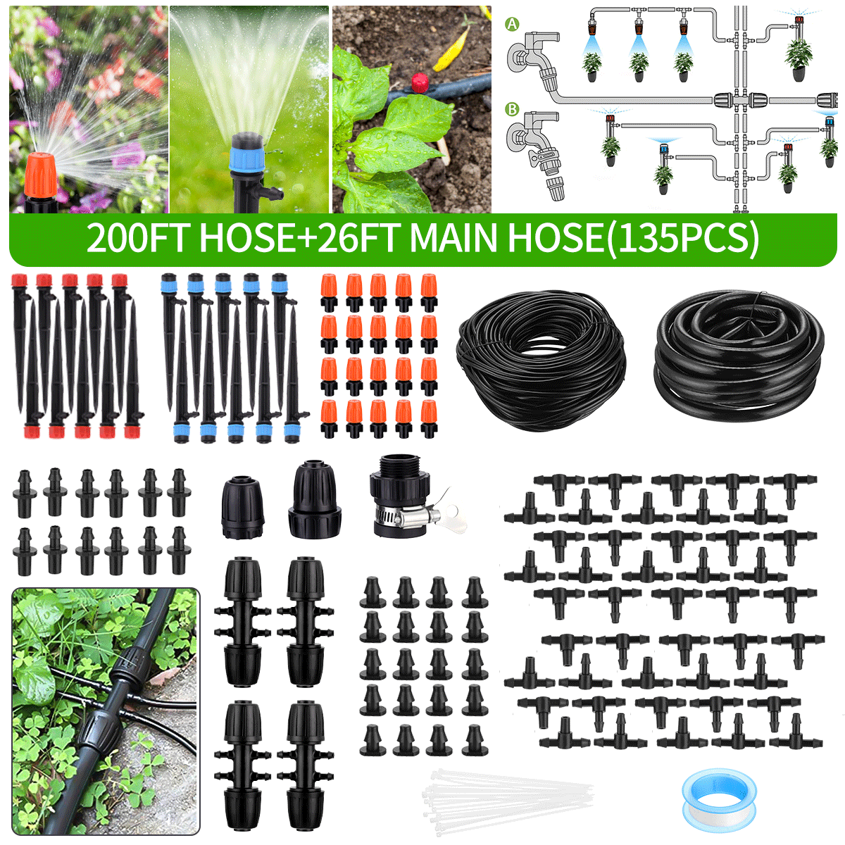 Greenhouse Micro Drip Irrigation Kit Automatic Irrigation System Patio